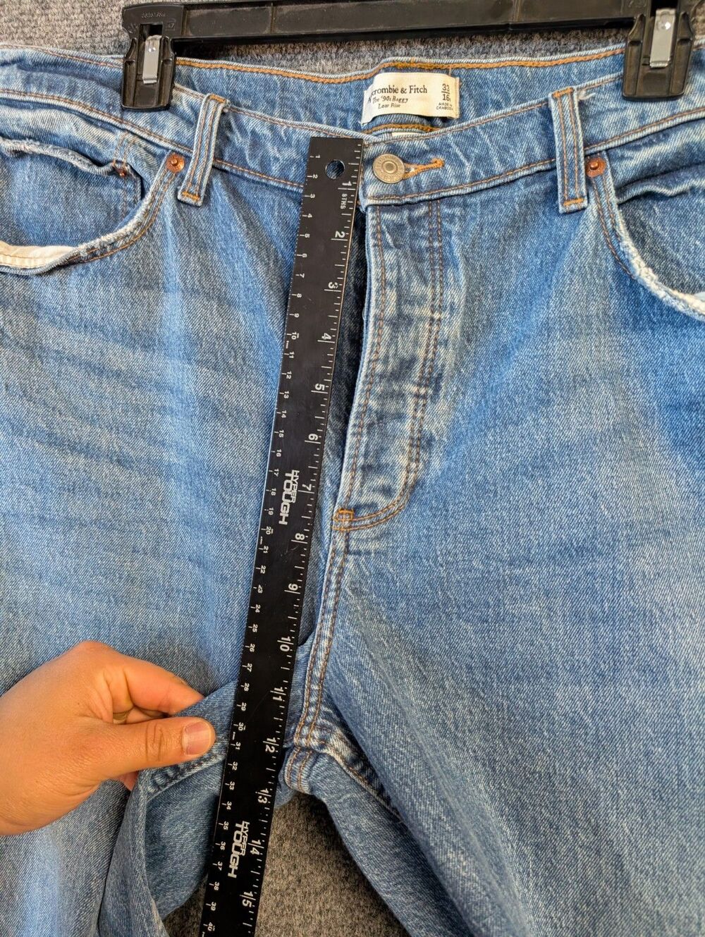 Abercrombie Jeans Women 33 16S 90s Baggy Low Rise Curve Love Distressed - Picture 8 of 15